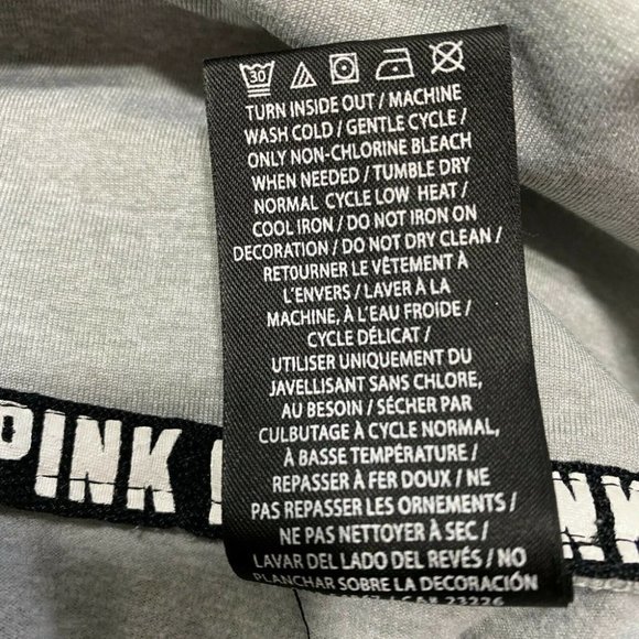 Pink Victorias Secret Top S Turtleneck Pullover Active Zip Pockets Thumbholes - Picture 9 of 10